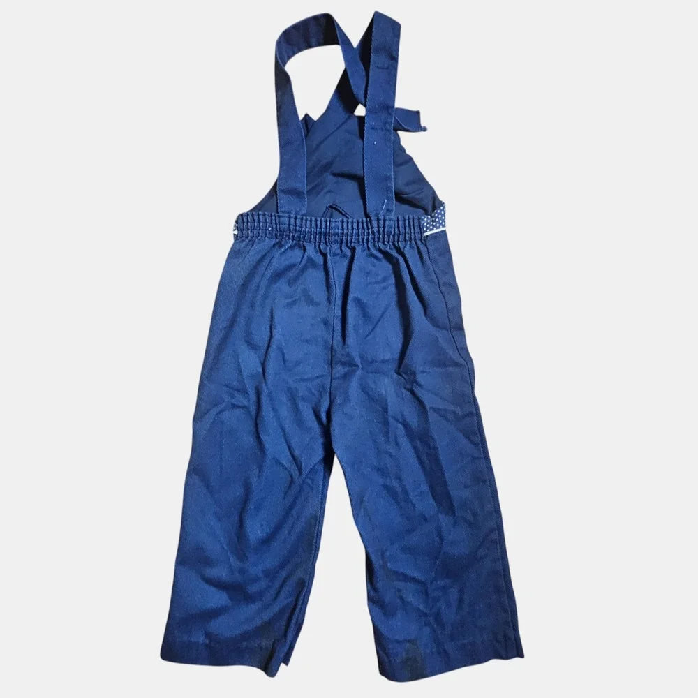 Vintage By Thomas‎ Bear Fish Applique Jumpsuit Overall Kids Size 3 Poly Cotton